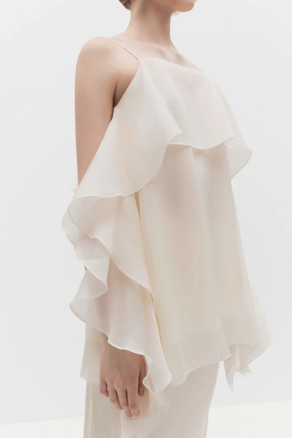 Fragile Trapezoid Ruffle Top