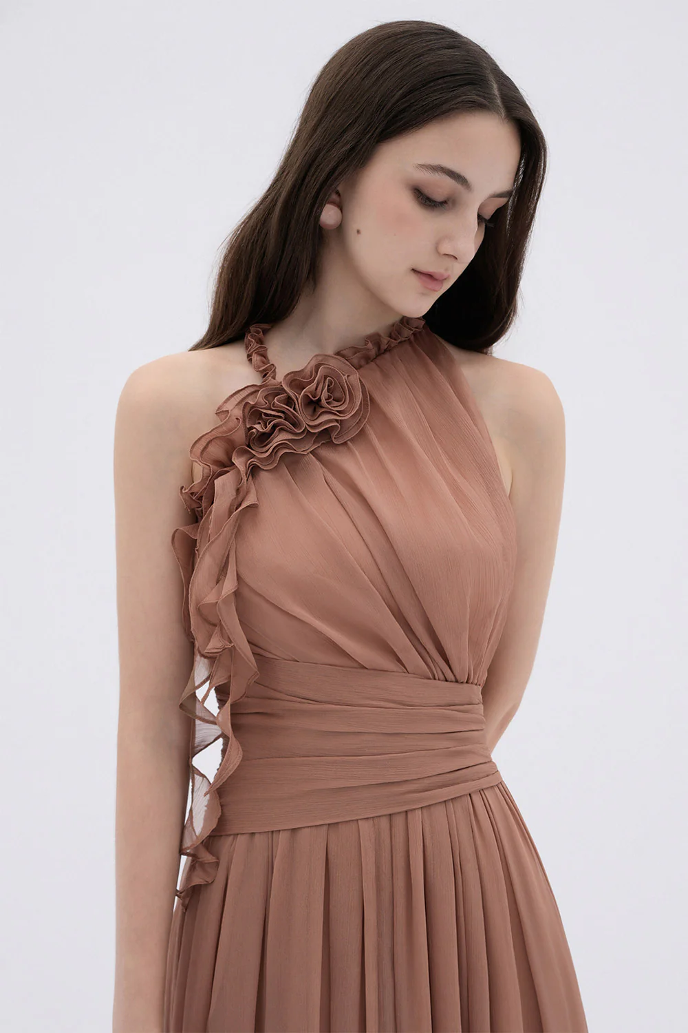 Mireille A-line Flared Chiffon Maxi Dress