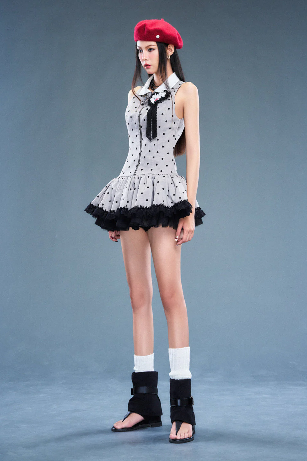 Clue Collared Gathering Mini Dress