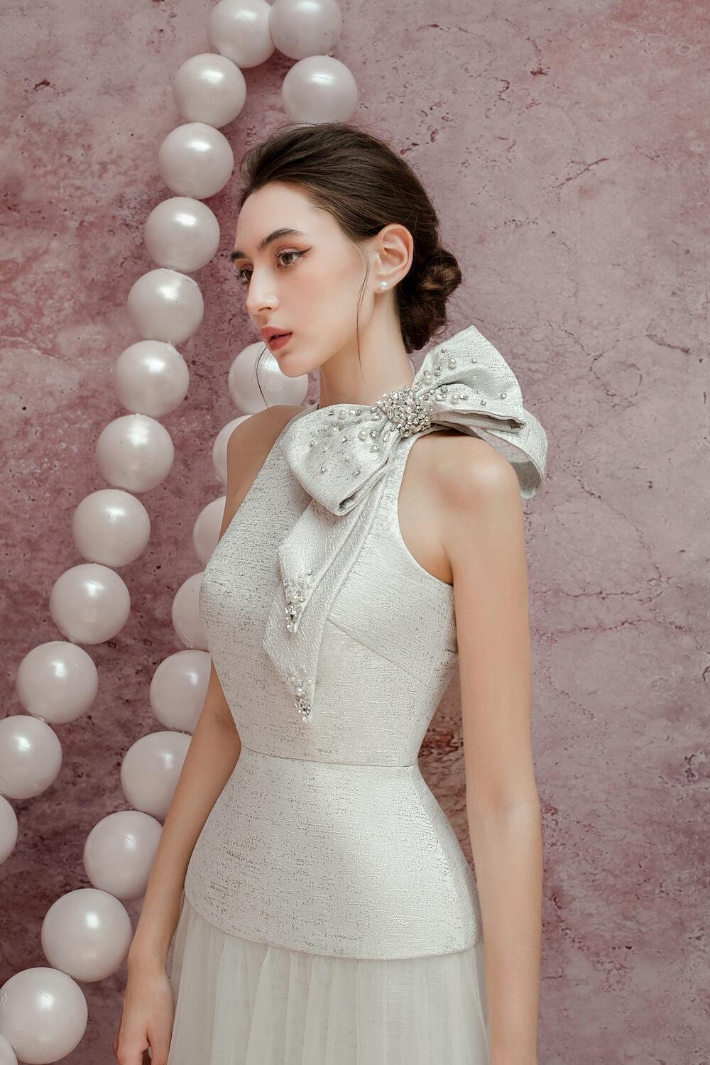 Mercy A-line Sleeveless Jacquard Midi Dress