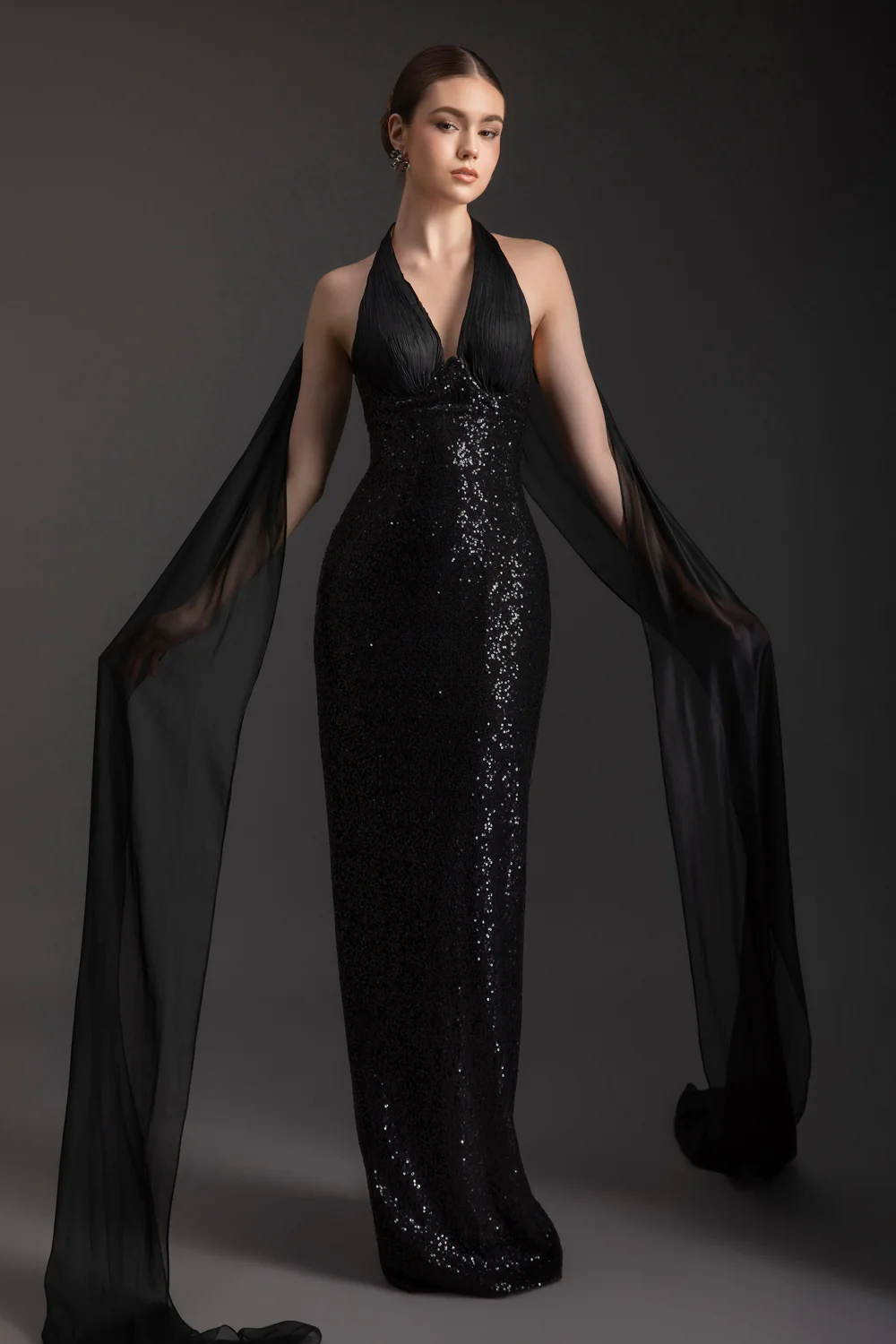 Starlight Halter Neck Sequin Maxi Dress