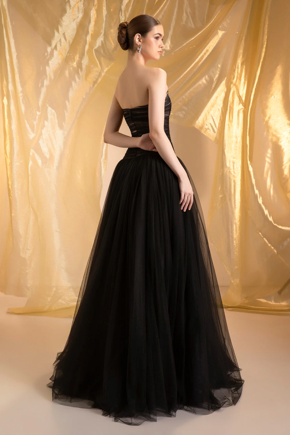 Midnight Straight Across Gathering Maxi Dress