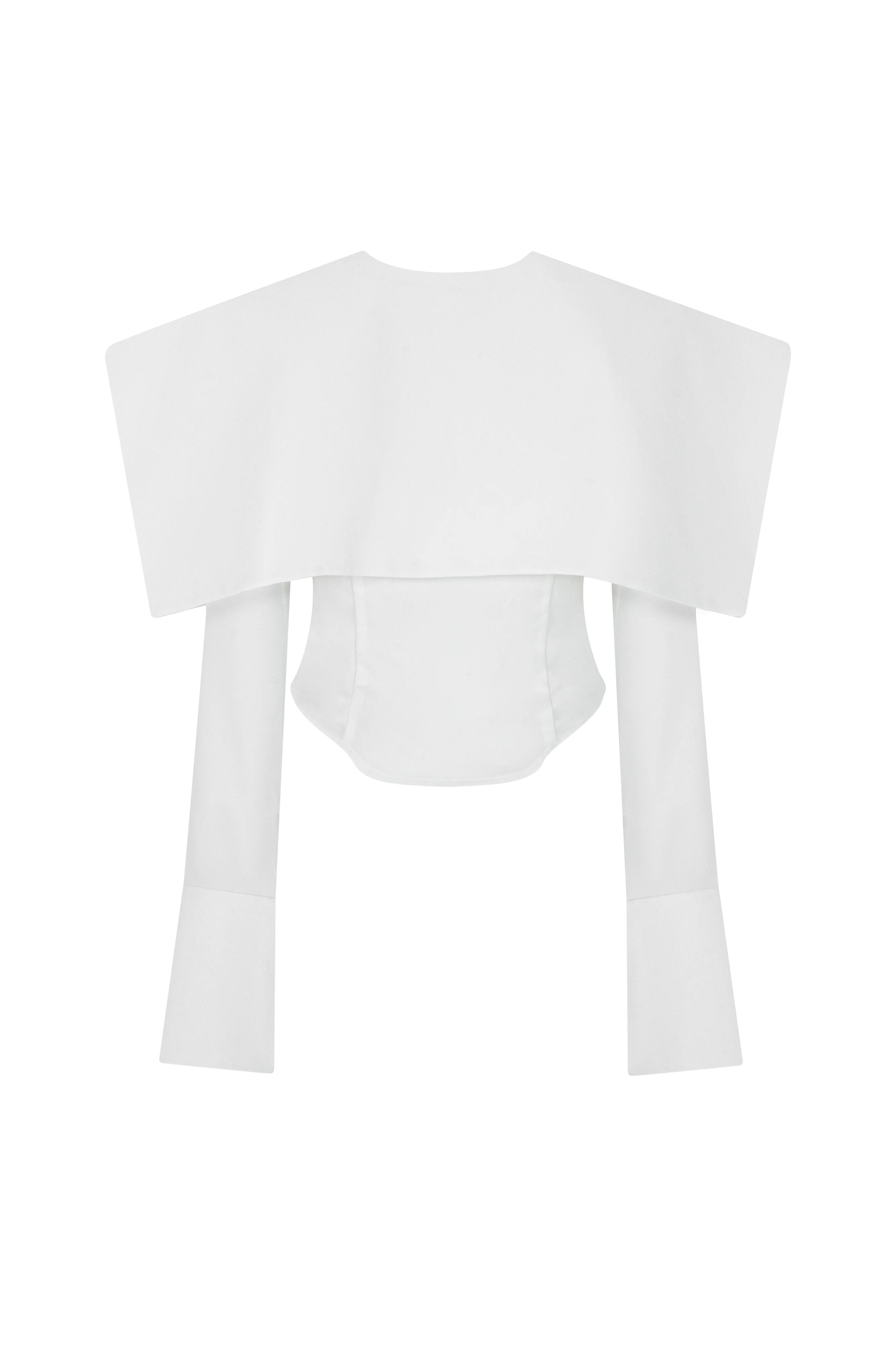 Marinaia Bodycon Cape Shoulder Twill Jacket