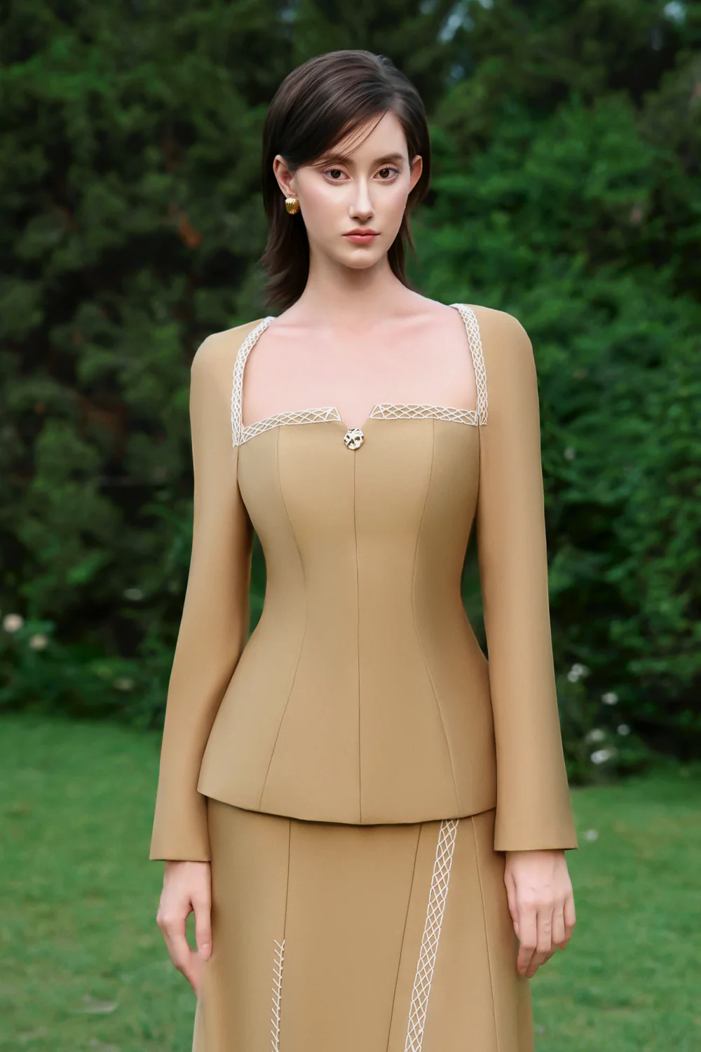 Virtue A-line Taffeta Skirt