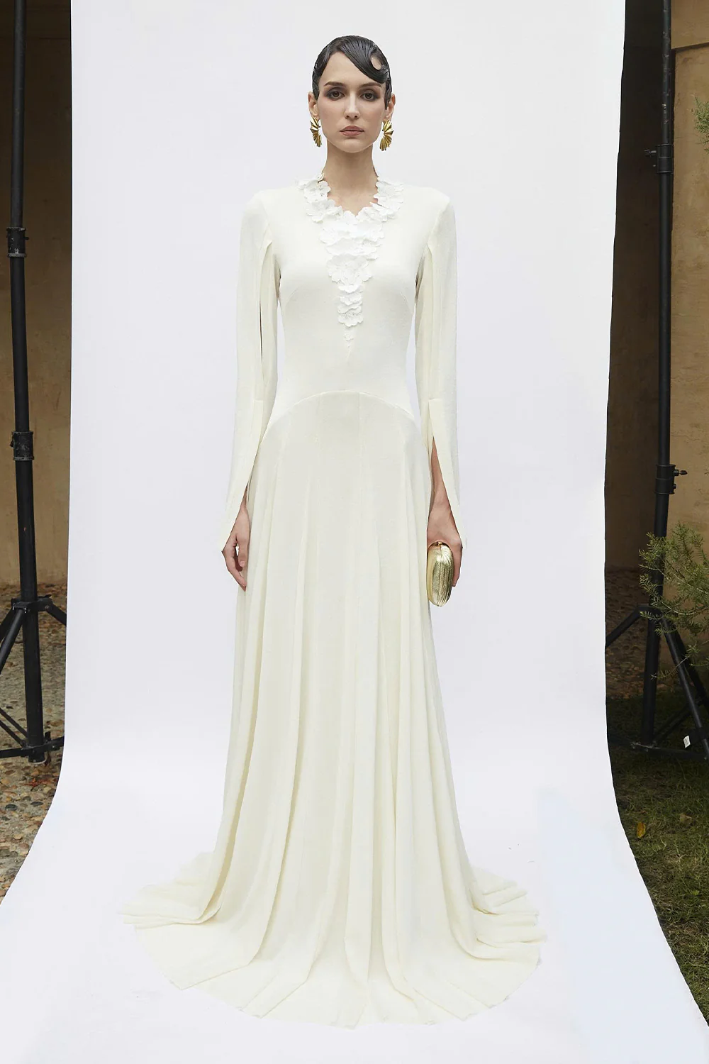 Imogen Split Sleeve Applique Maxi Dress