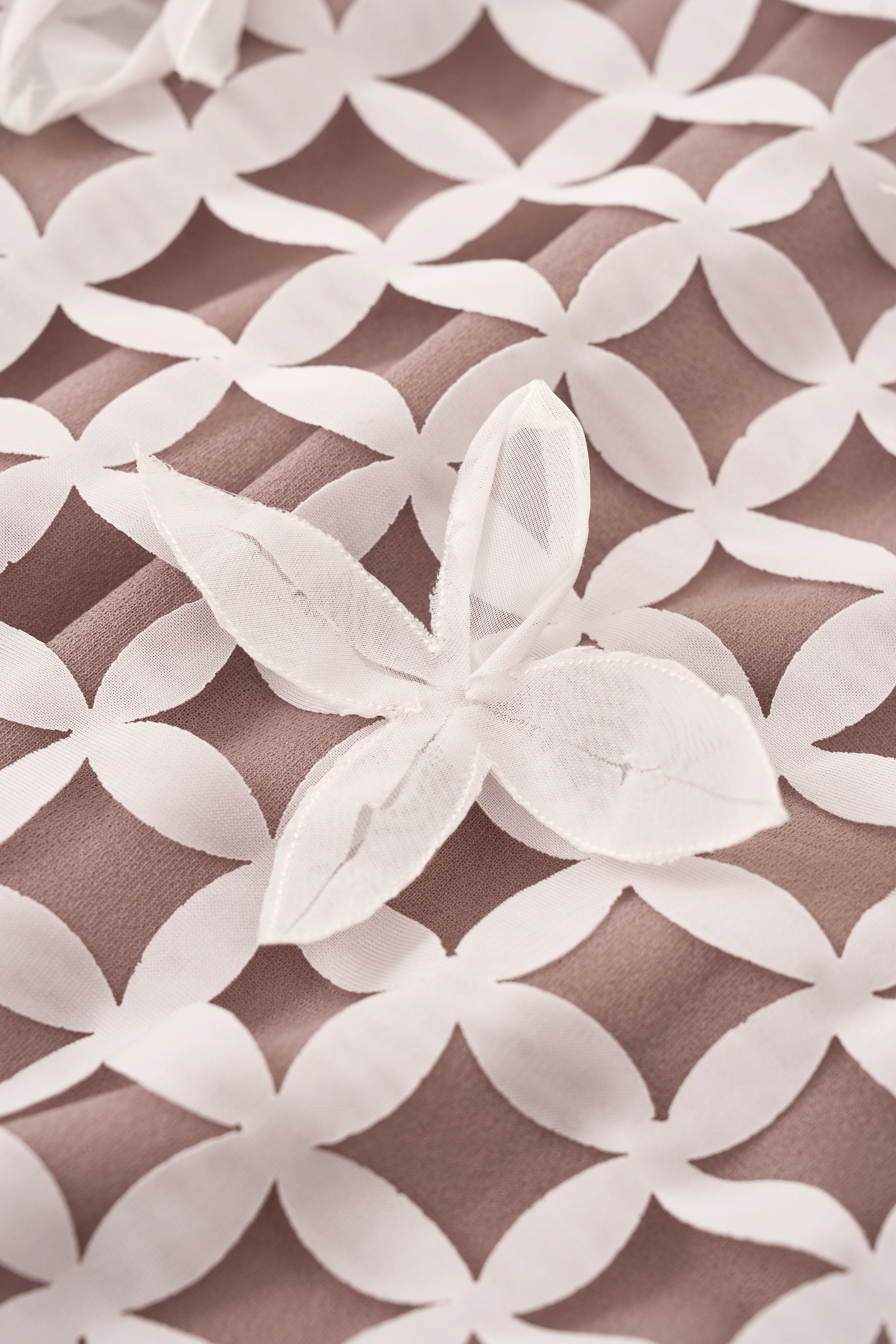 Amani Sheath Flower Applique Chiffon Maxi Dress