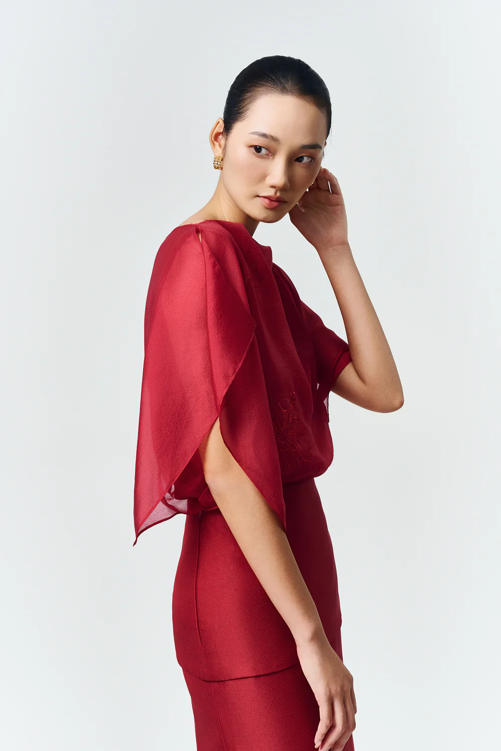 Seren Pencil Taffeta Skirt