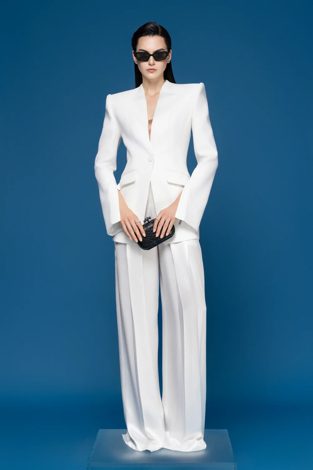 Caen Straight Wide Leg Satin Maxi Pants