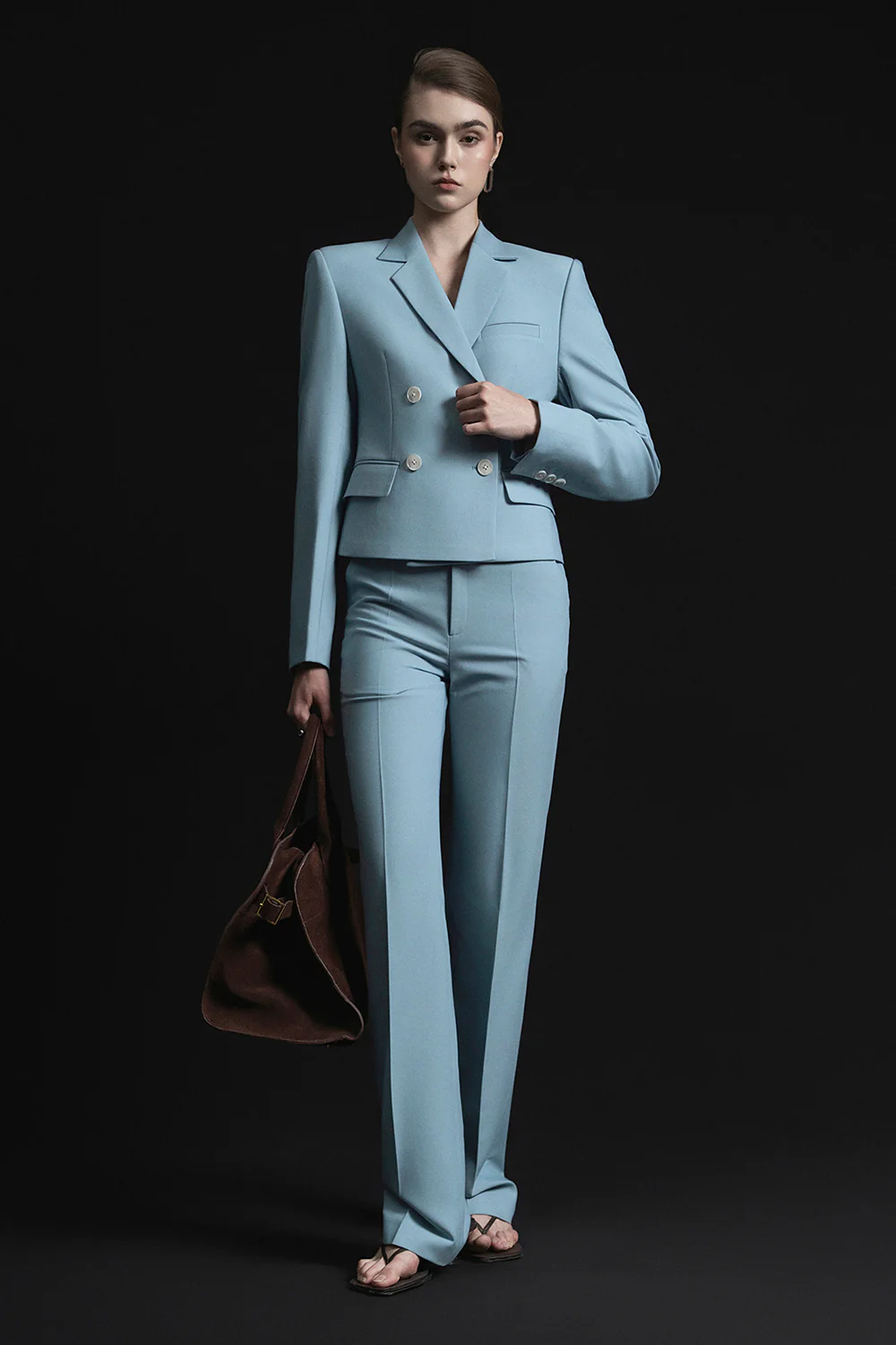 Joe Cropped Double Breasted Twill Jacket