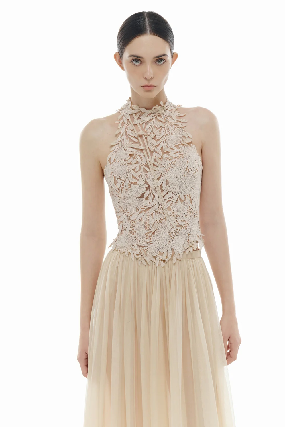 Amira Halter Neck Applique Top