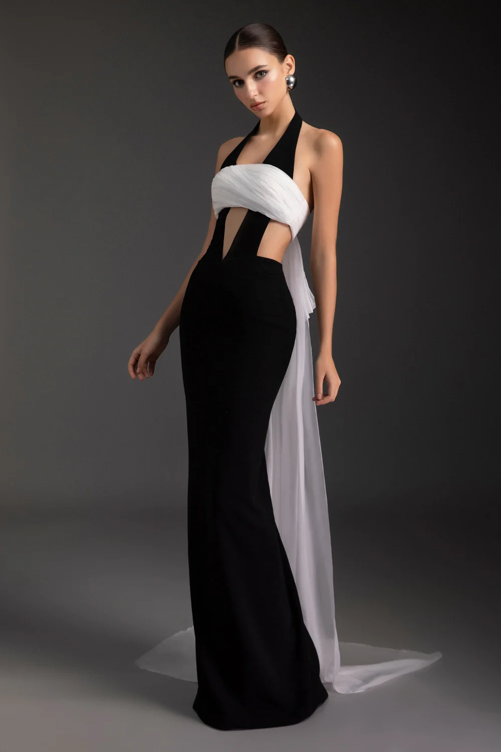 Twilight Halter Neck Draped Maxi Dress