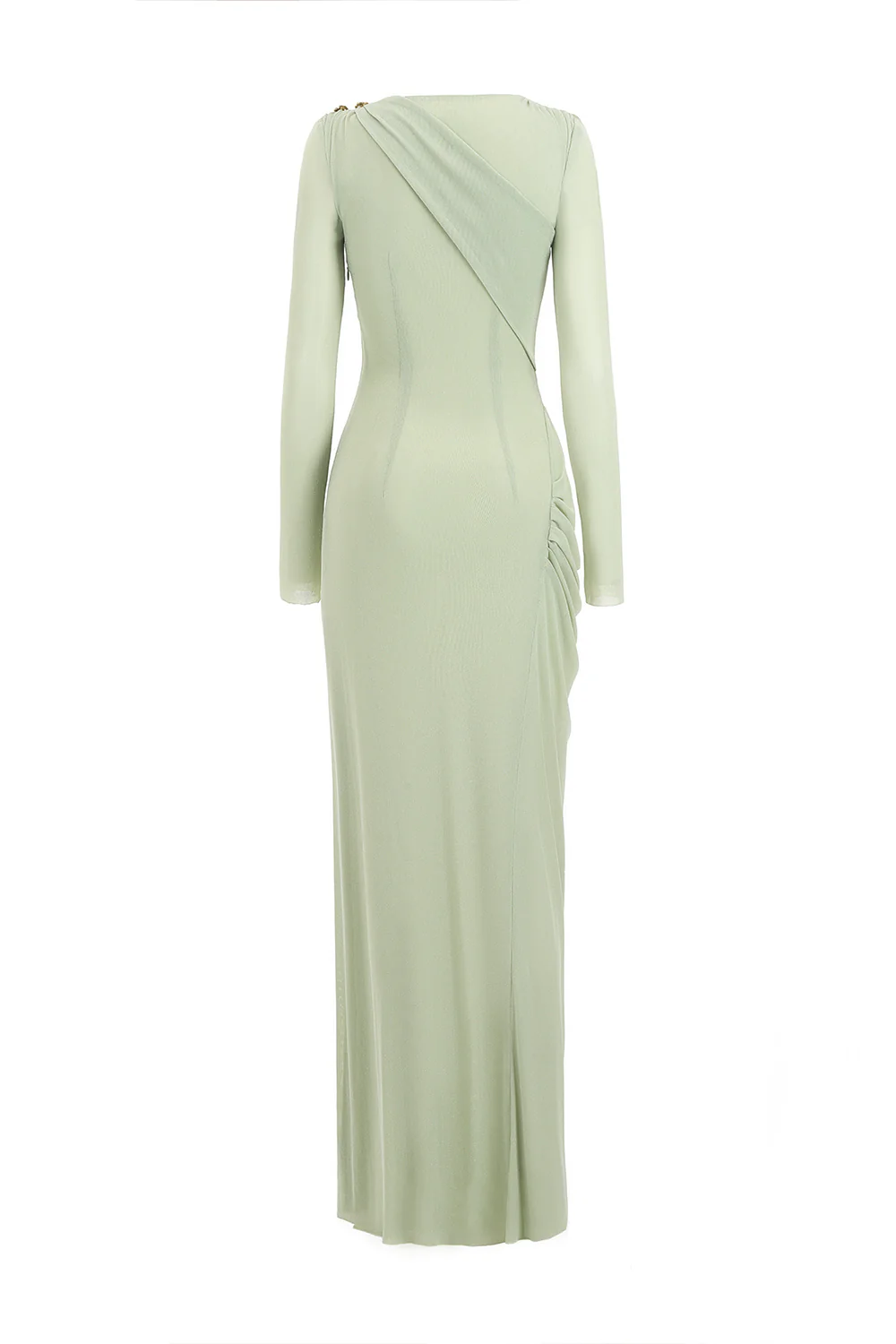 Verlarune Sheath Asymmetric Neck Elastic Cotton Maxi Dress