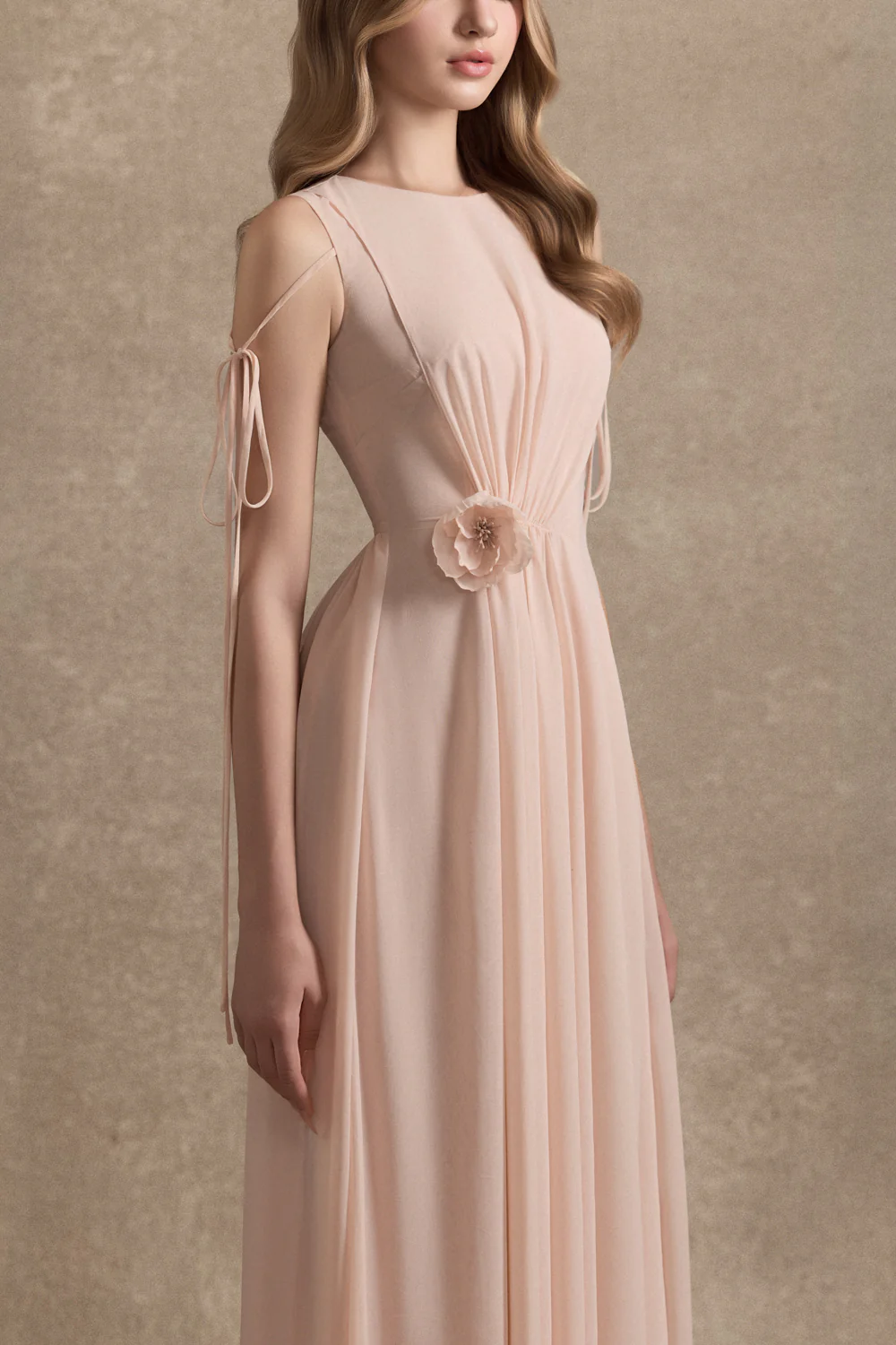 Serena Sleeveless Gathering Maxi Dress