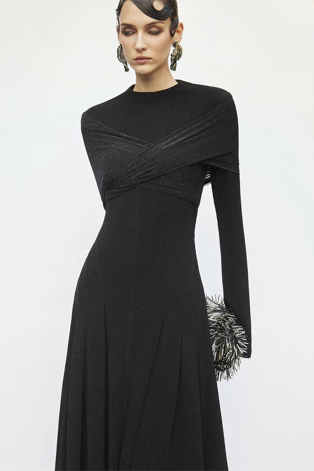 Delphi II High Neck Draped Maxi Dress