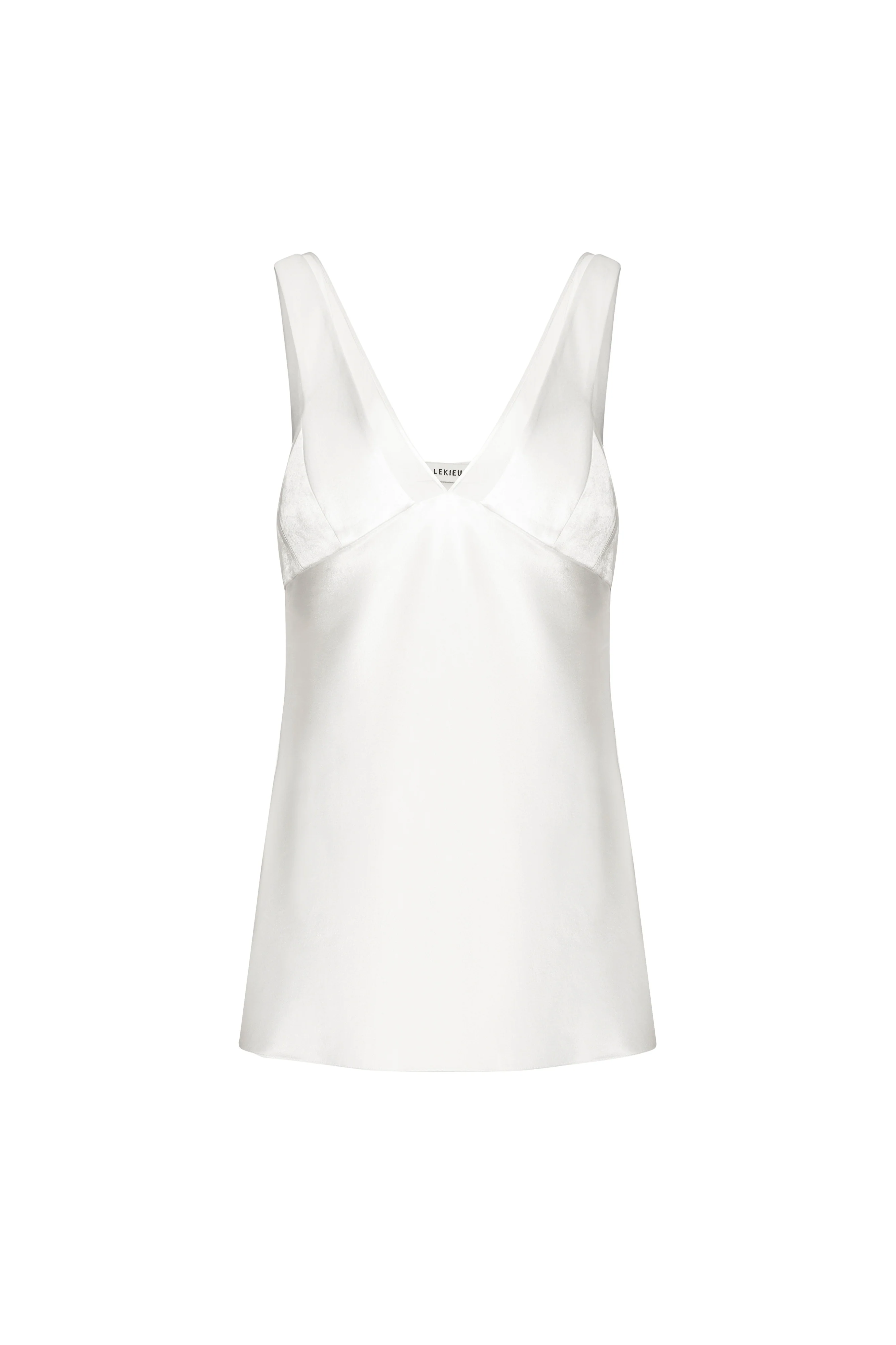 Blanche Straight V-Neck Satin Top