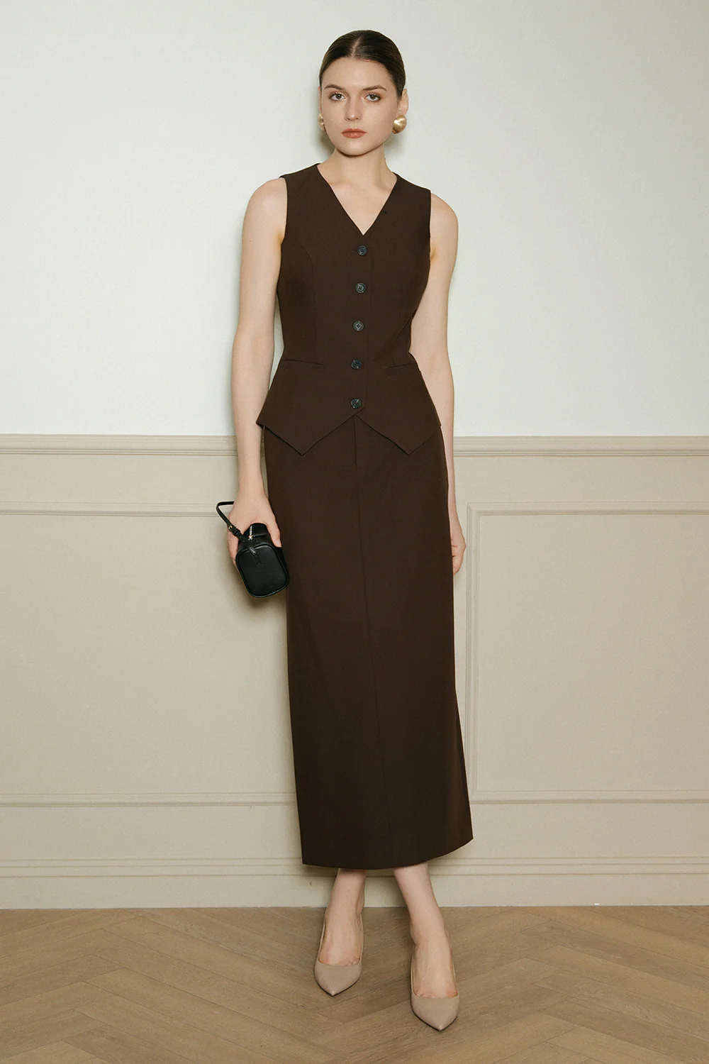 Orped Straight Cotton Skirt