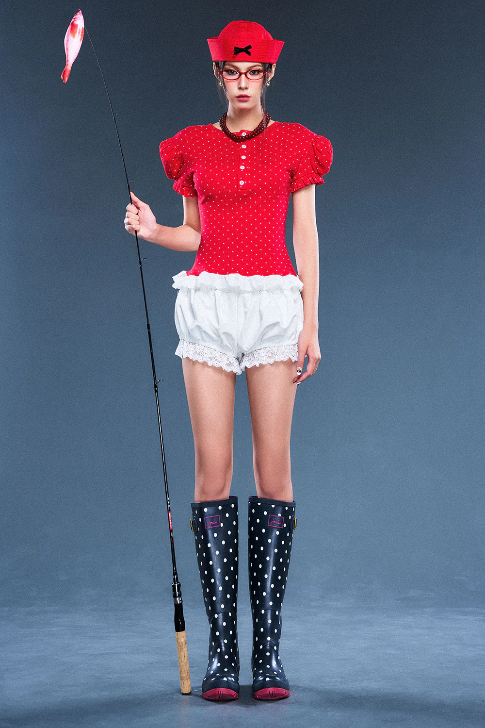 Crimson Puff Sleeve Cotton Top