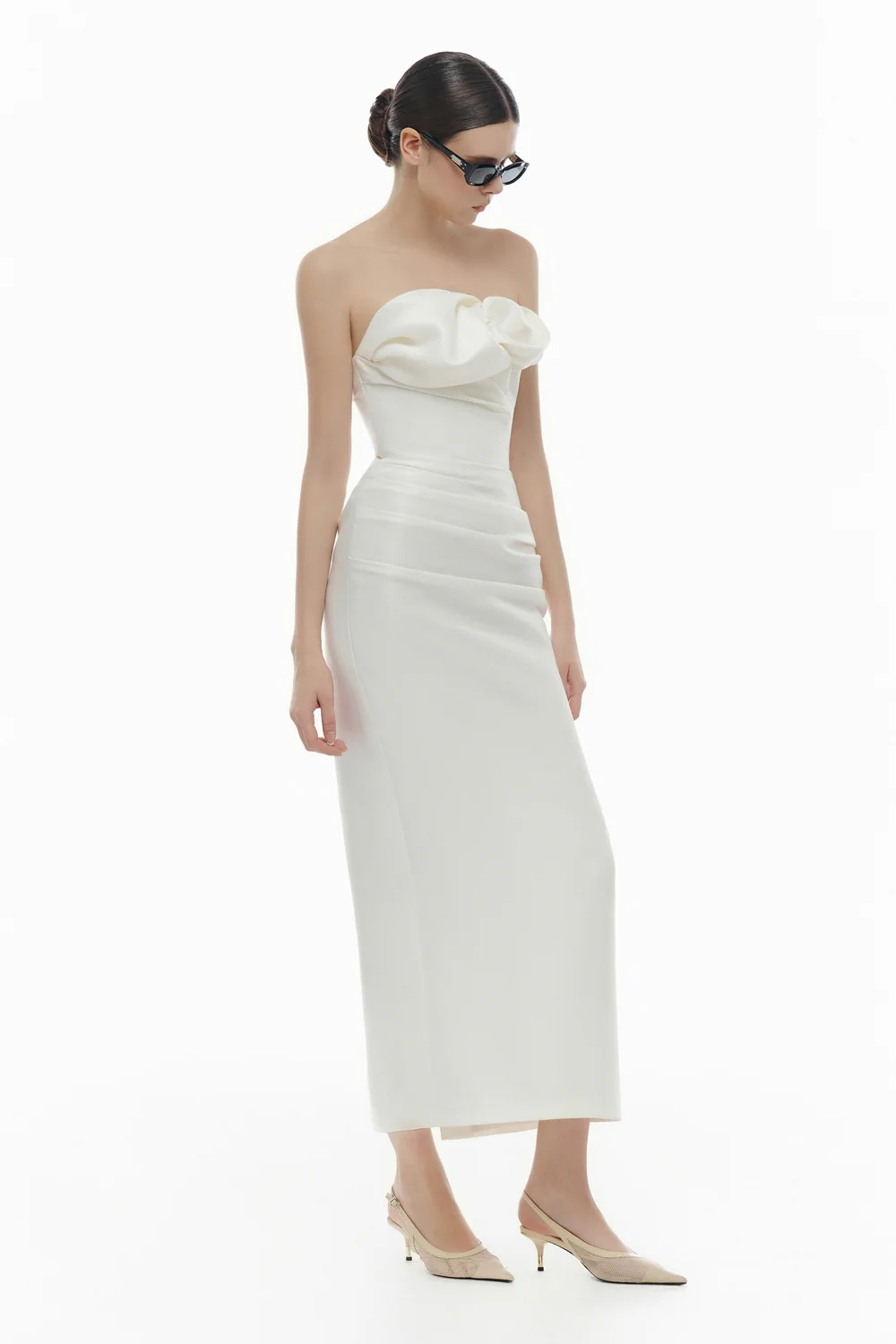 Lucienne Curved Draped Midi Dress