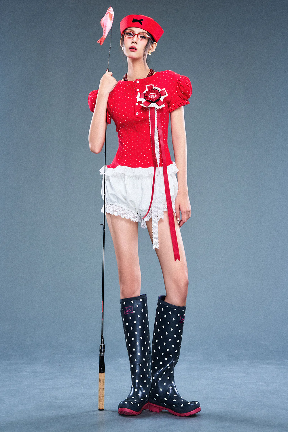 Crimson Bubble Cotton Shorts