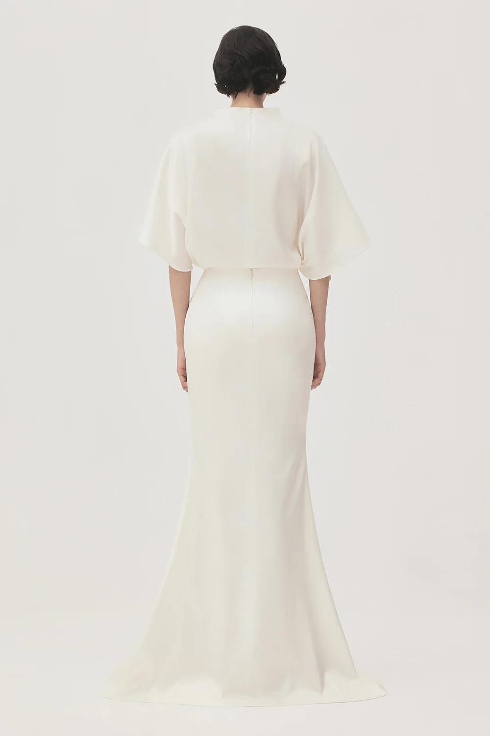 Kieu Trumpet Asymmetric Satin Maxi Skirt