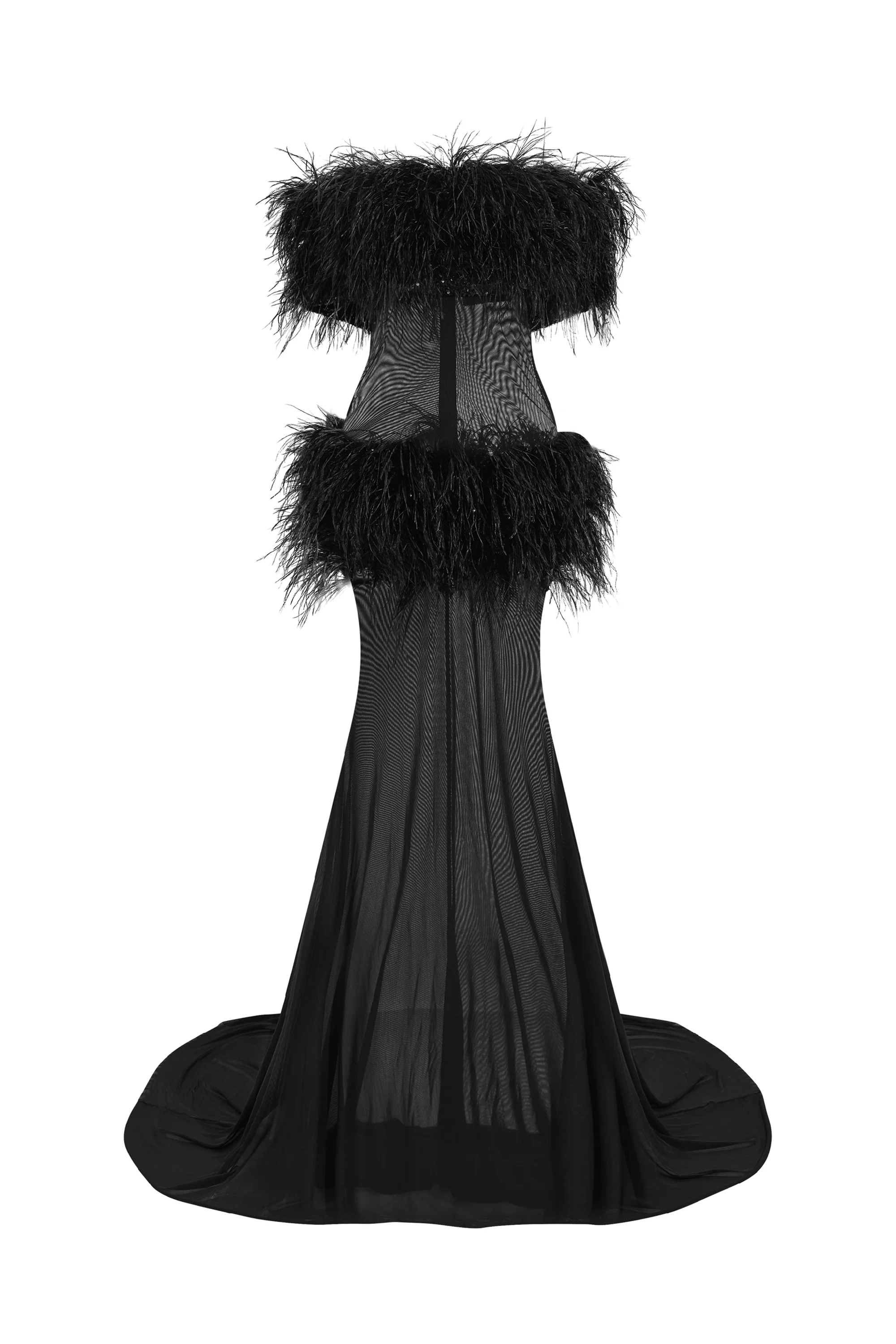 Kassidy Mermaid Feather Maxi Dress