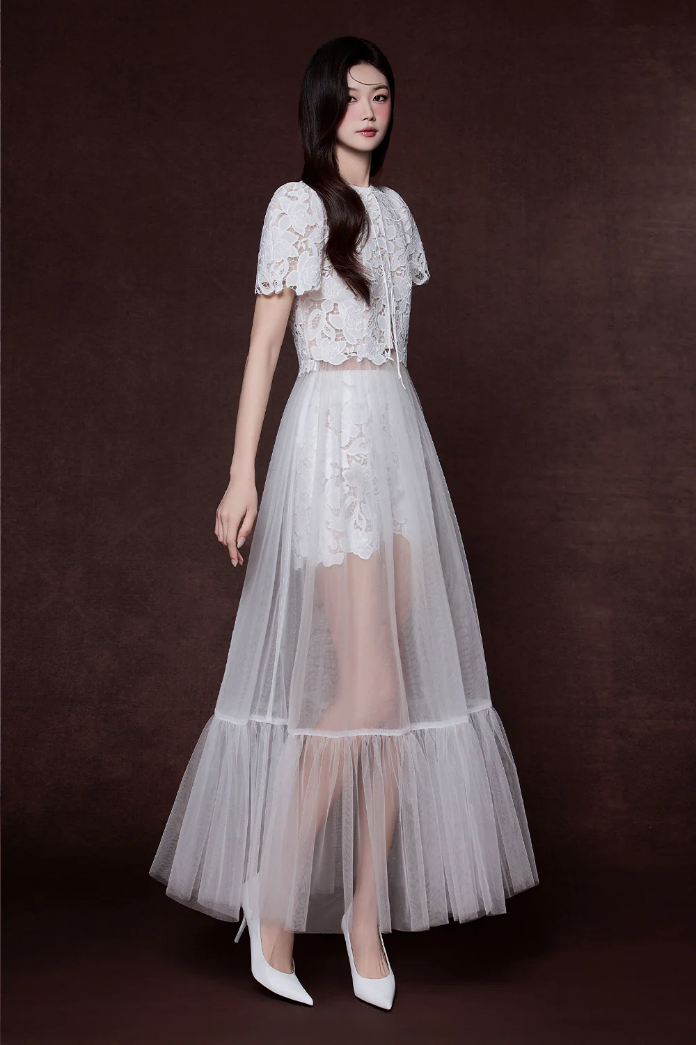 Bloom A-line Gathering Midi Dress