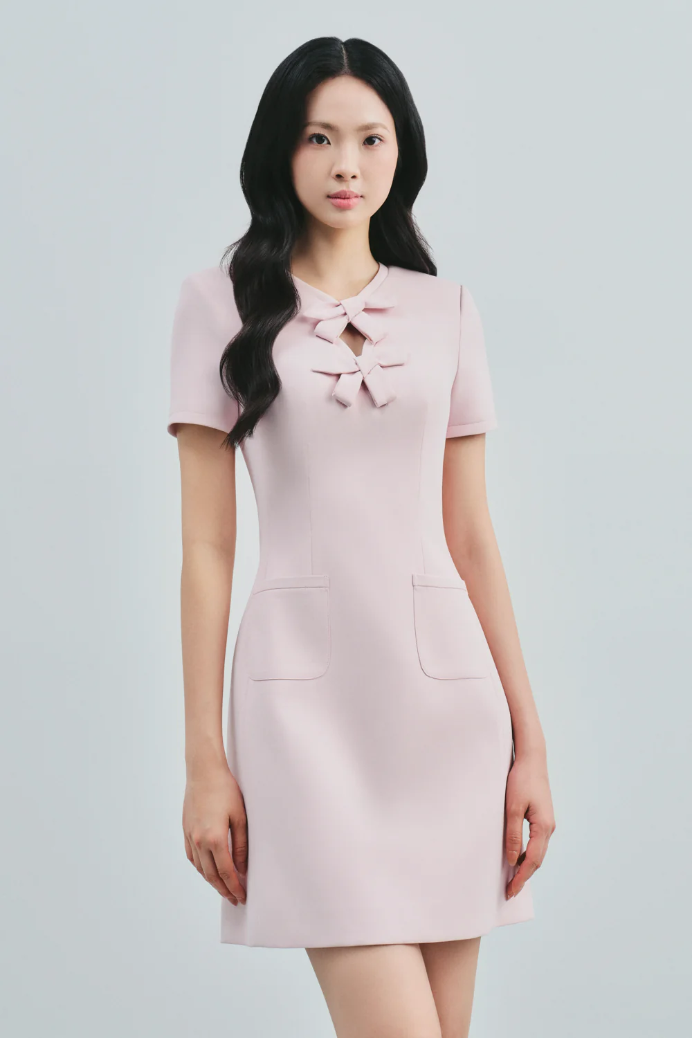 Safiyah Keyhole Ribbon Mini Dress