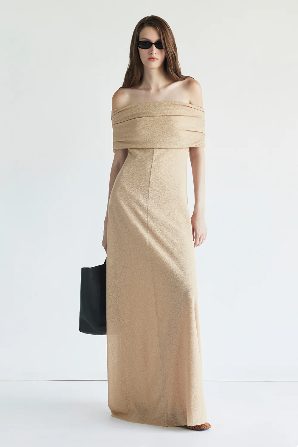 Audrey Off-Shoulder Draped Maxi Dress