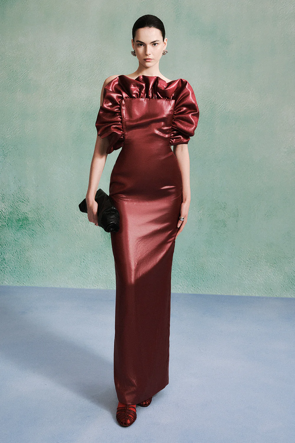 Scarlette Sheath Side Slit Silk Maxi Dress