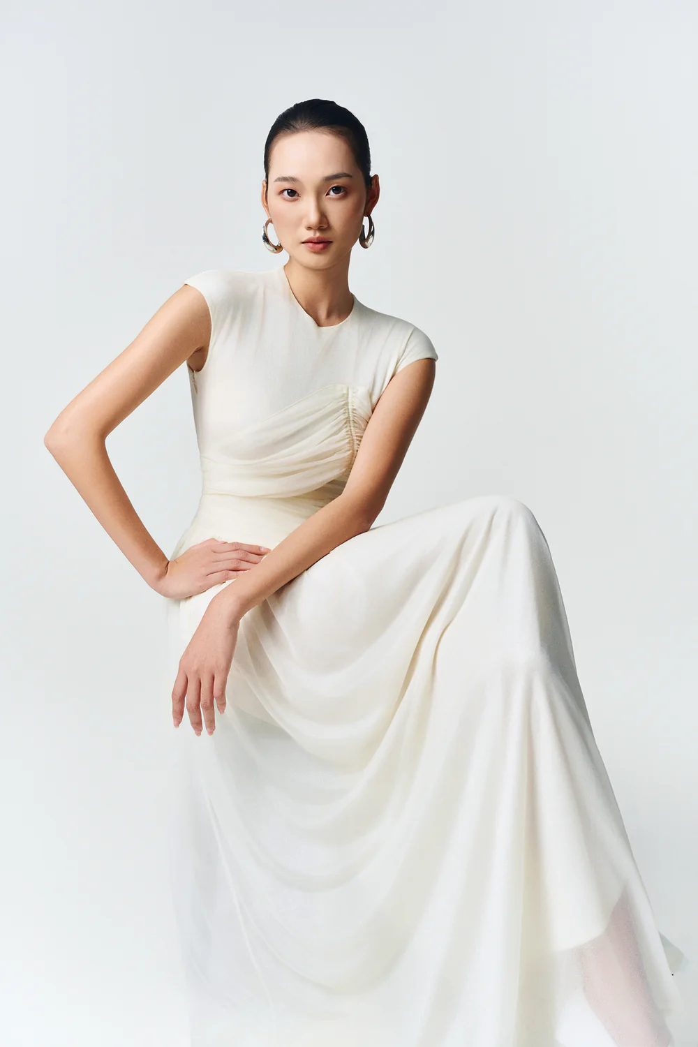 Terra Cap Gathering Maxi Dress