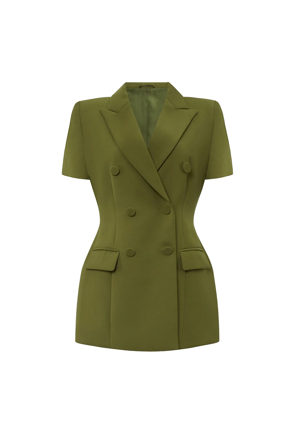 Grace Peplum Double Breasted Poly Silk Blazer