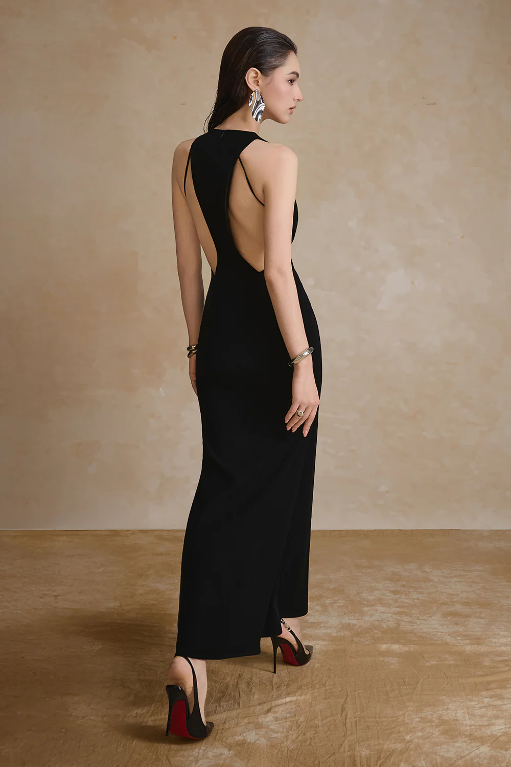 Sonata Halter Crepe Maxi Dress