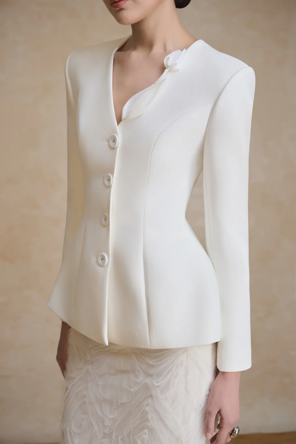 Tulip Peplum Applique Blazer