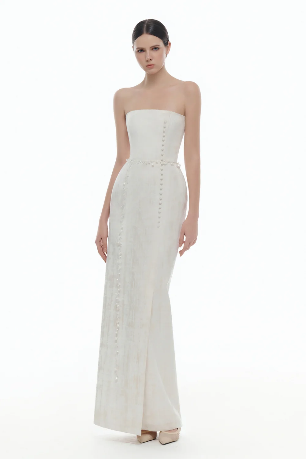 Violetta Sheath Button Maxi Dress