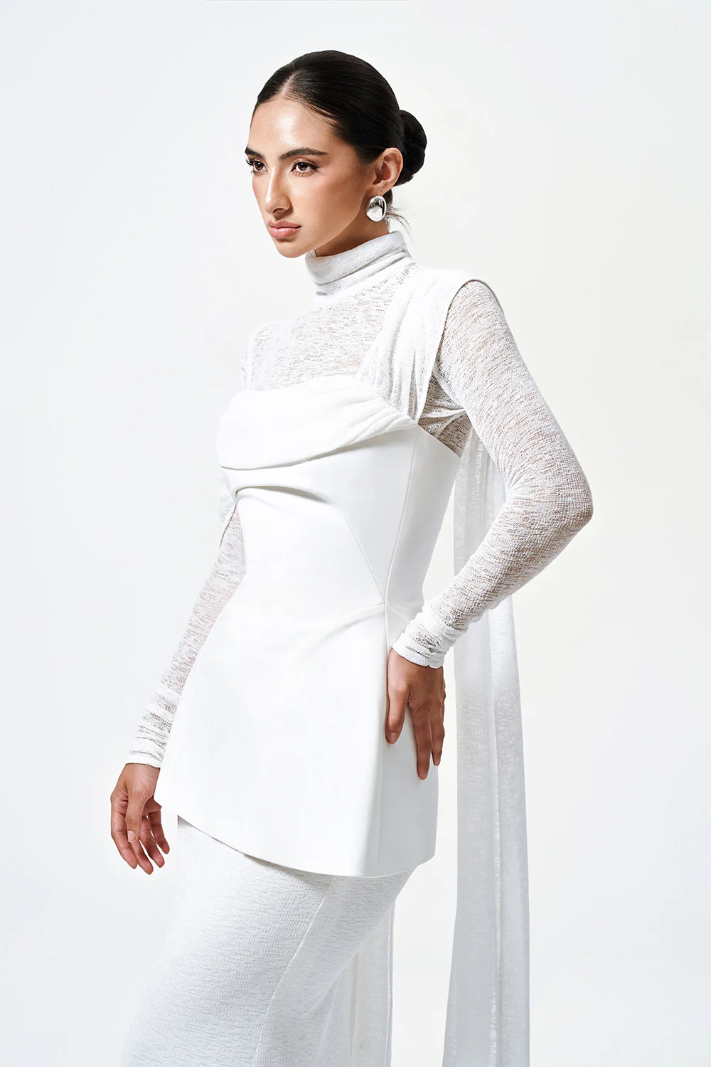 Elowen Peplum Extended Flap Cotton Spandex Top