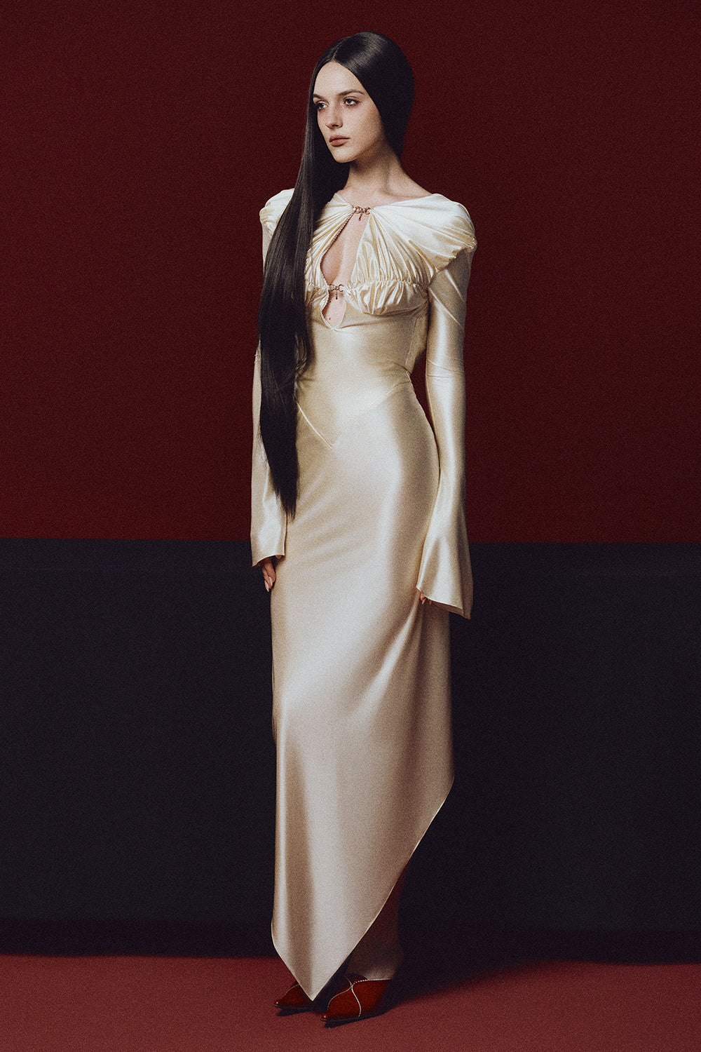 Fair Verona Sheath Gathering Maxi Dress