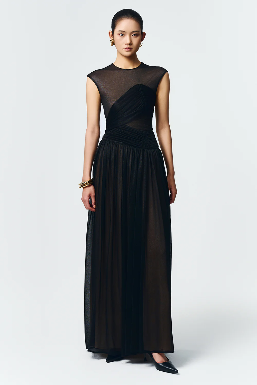 Terra Cap Gathering Maxi Dress