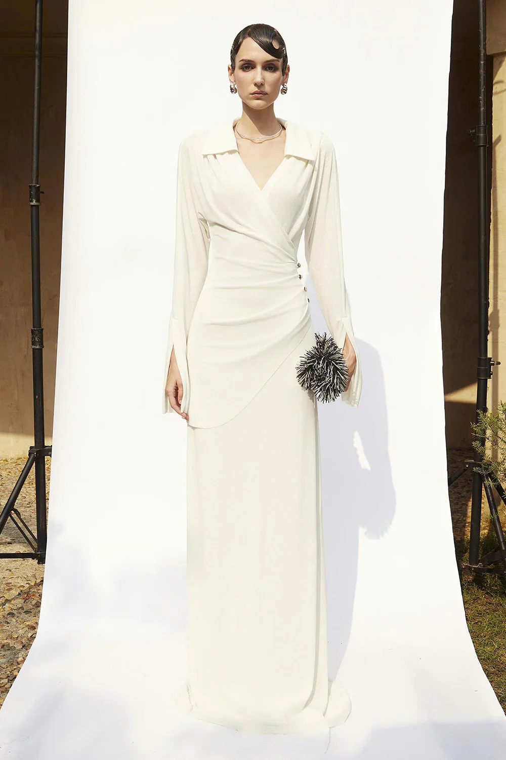 Cordelia Split Sleeve Draped Maxi Dress