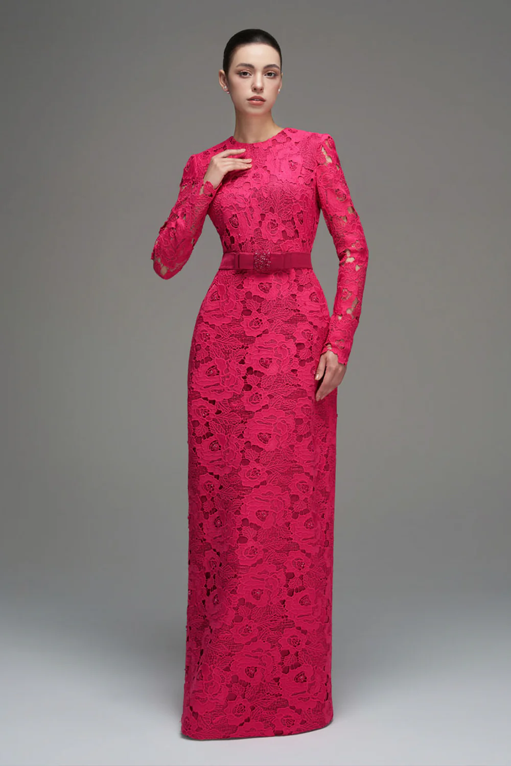 Kennedi Long Sleeve Lace Maxi Dress