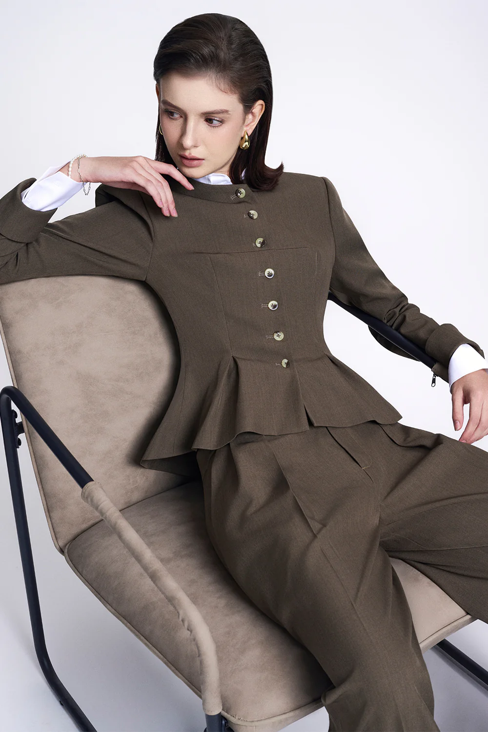 Colette Straight Seam Pocket Twill Maxi Pants