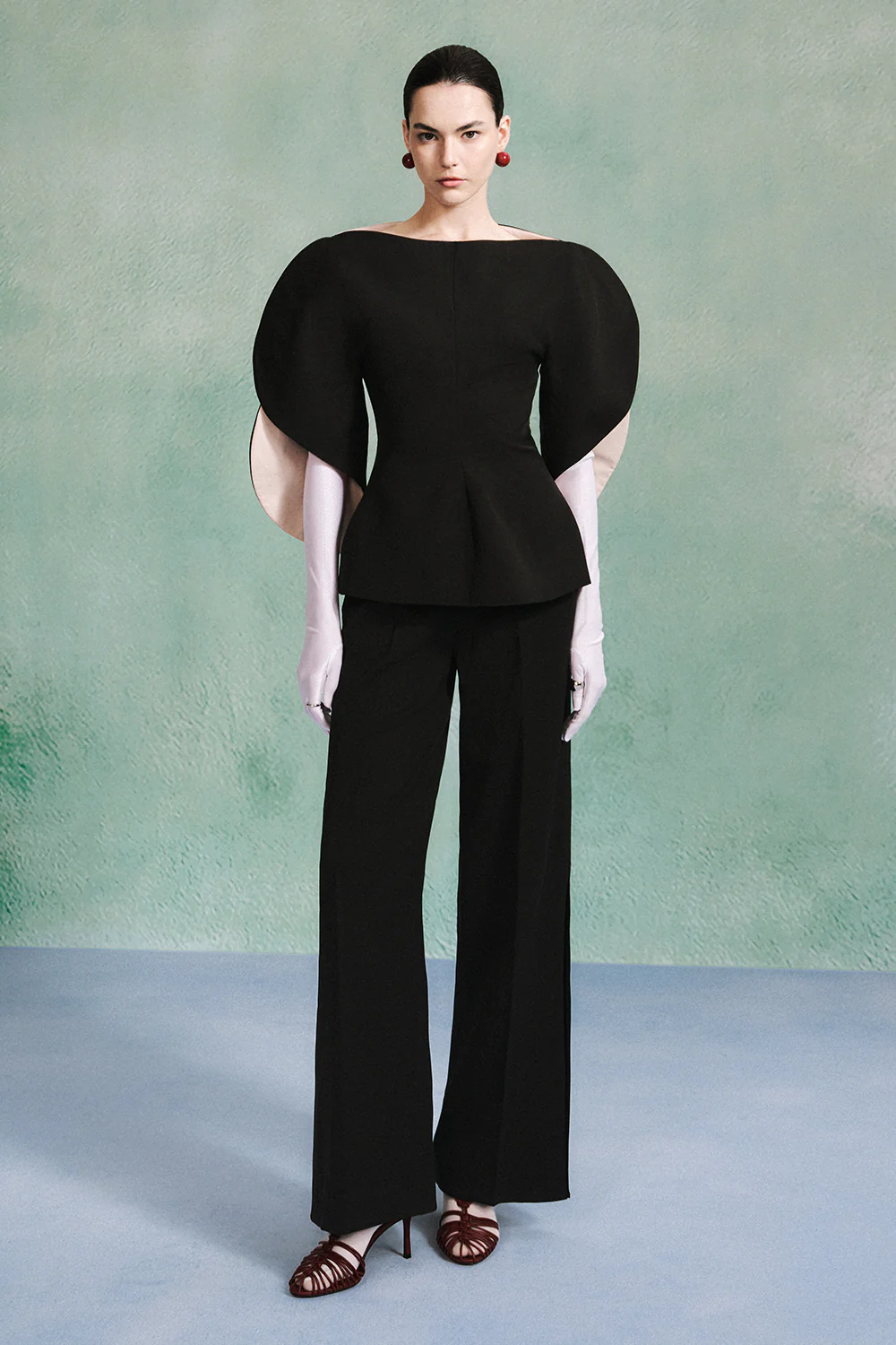 Layne Straight Wide Leg Crepe Maxi Pants