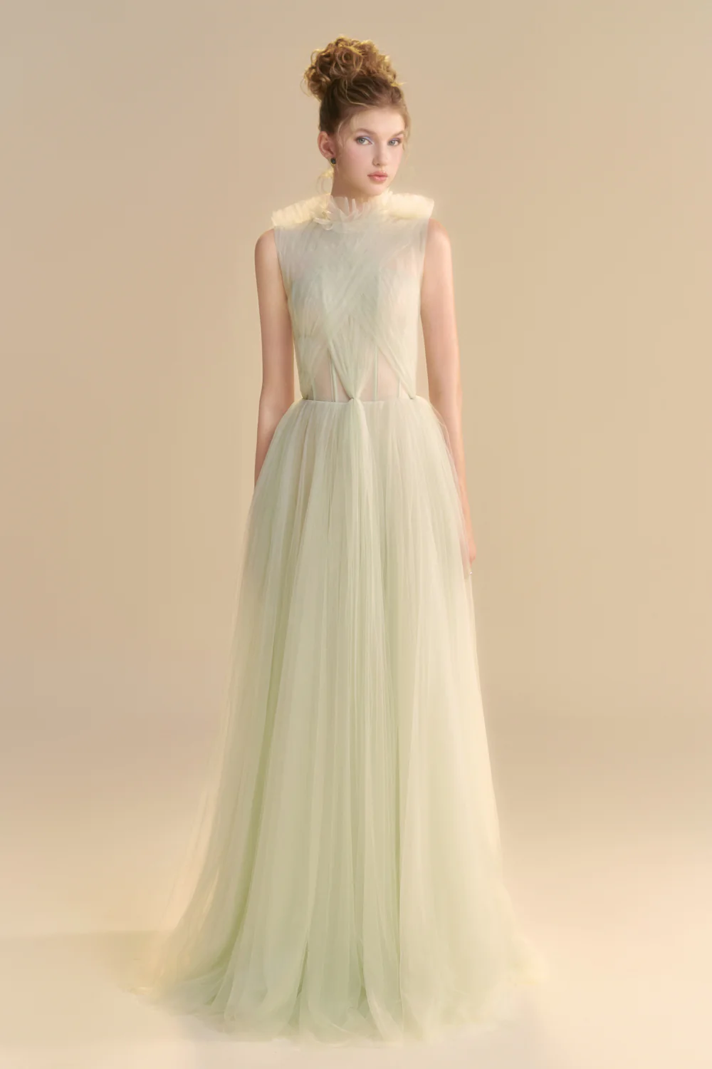 Delysia High Neck Gathering Maxi Dress