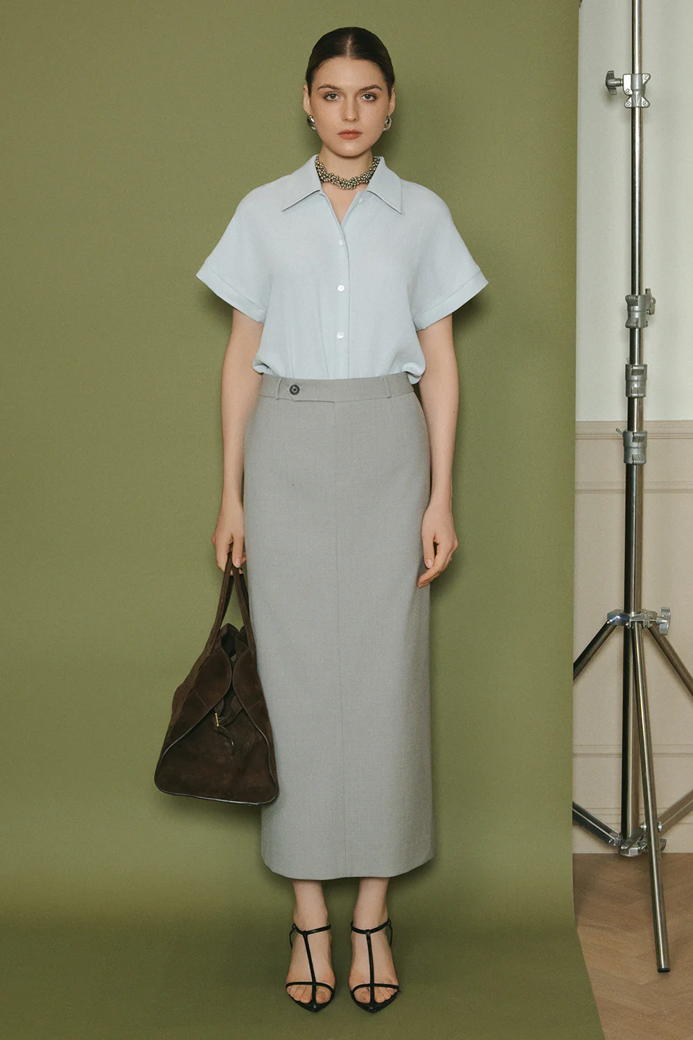 Fiola Collared Crepe Shirt