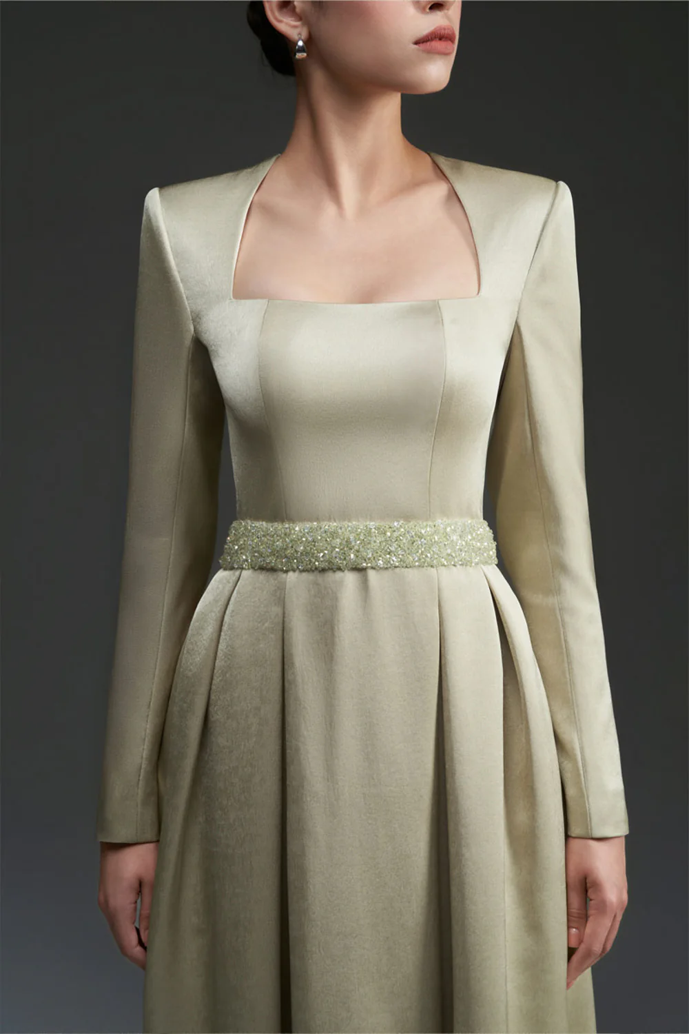 Kinsley Trapeze Neck Draped Maxi Dress