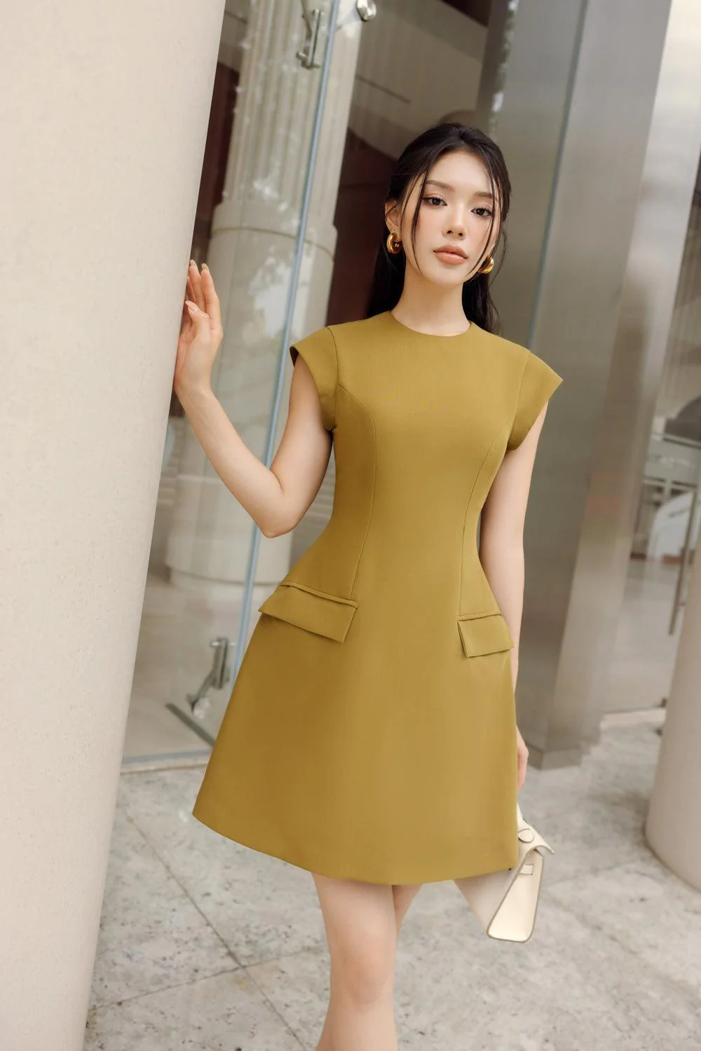 Little Princess A-line Round Neck Synthetic Mini Dress