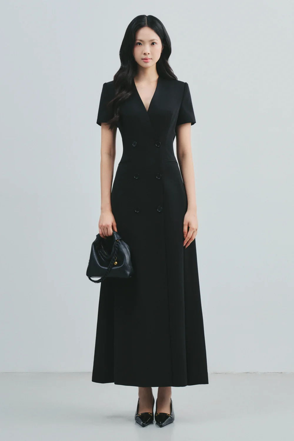 Sophronia V-Neck Button Maxi Dress