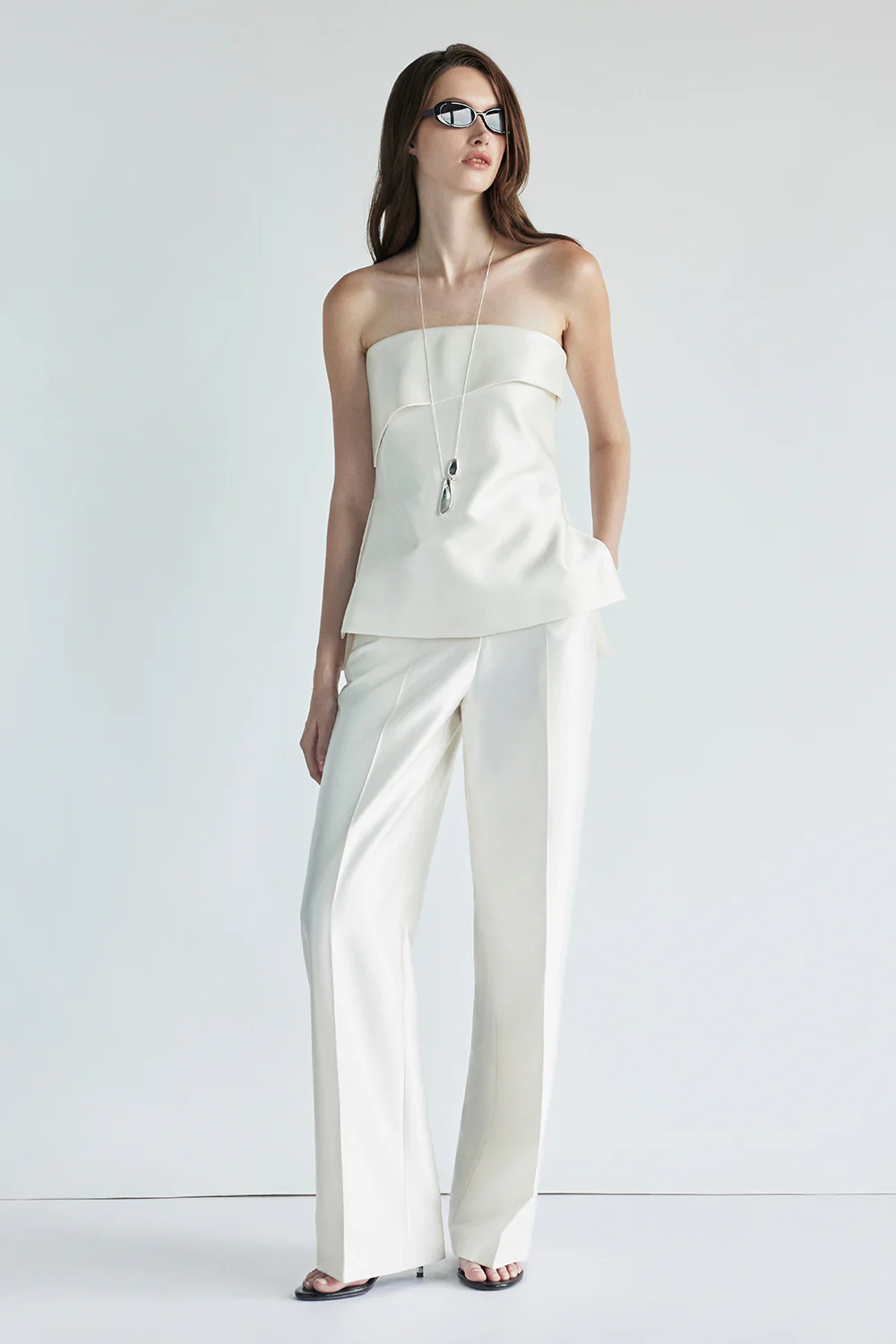 Avery Straight Across Neck Silk Top