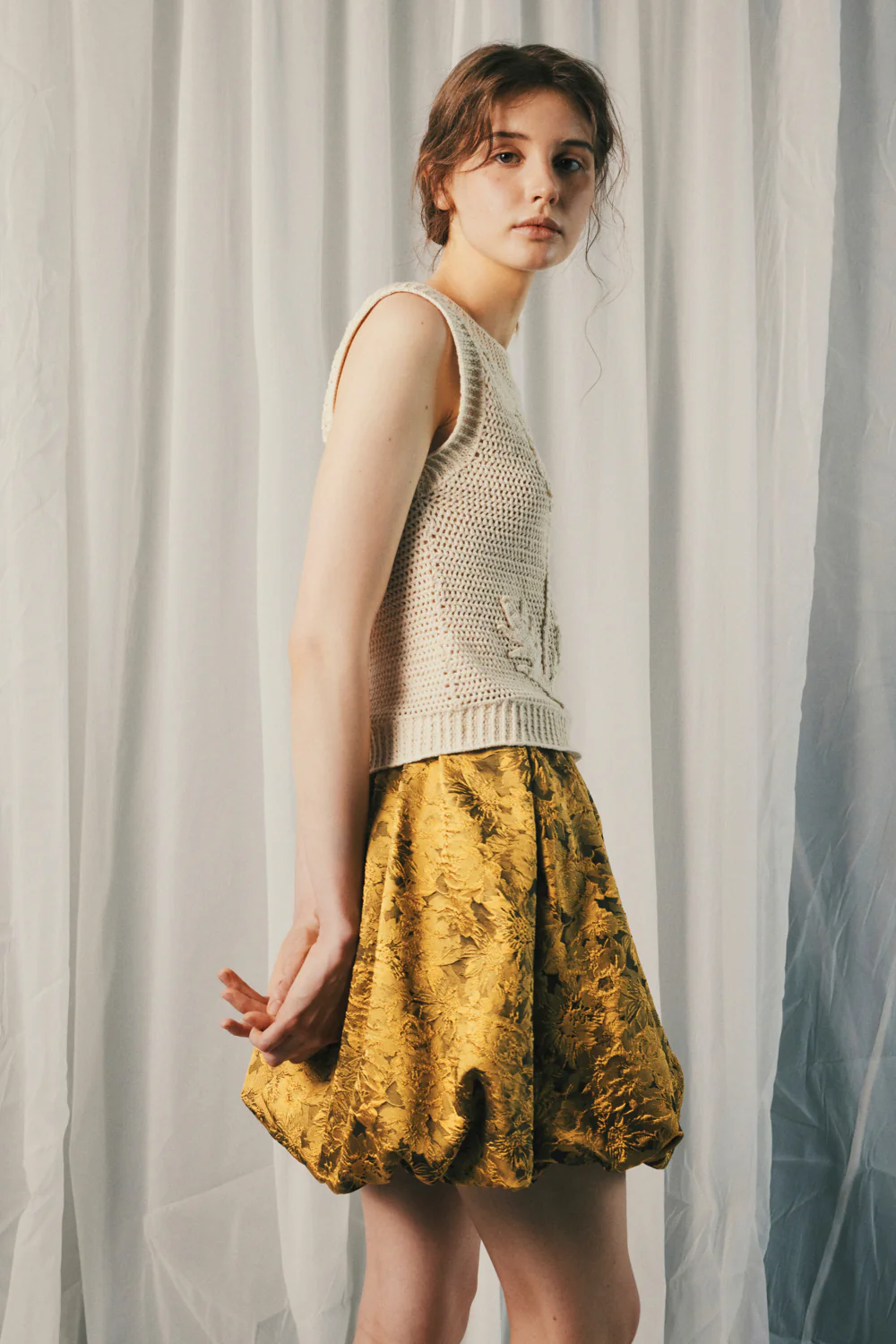 Blowball Round Neck Crochet Top