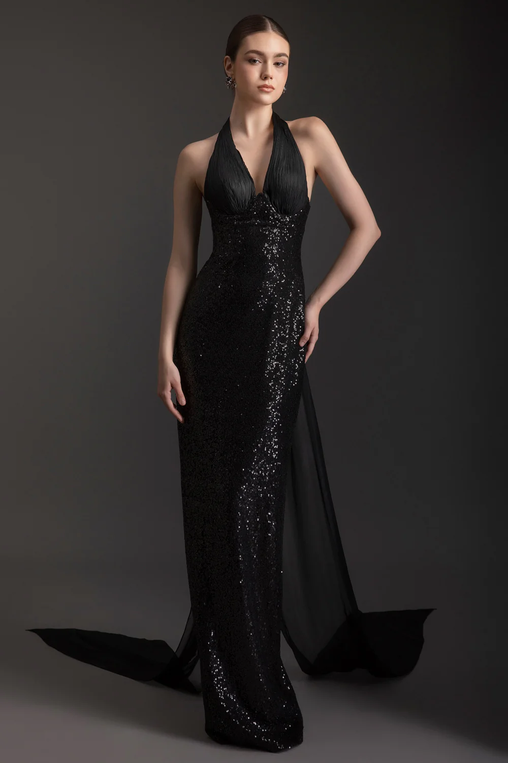 Starlight Halter Neck Sequin Maxi Dress