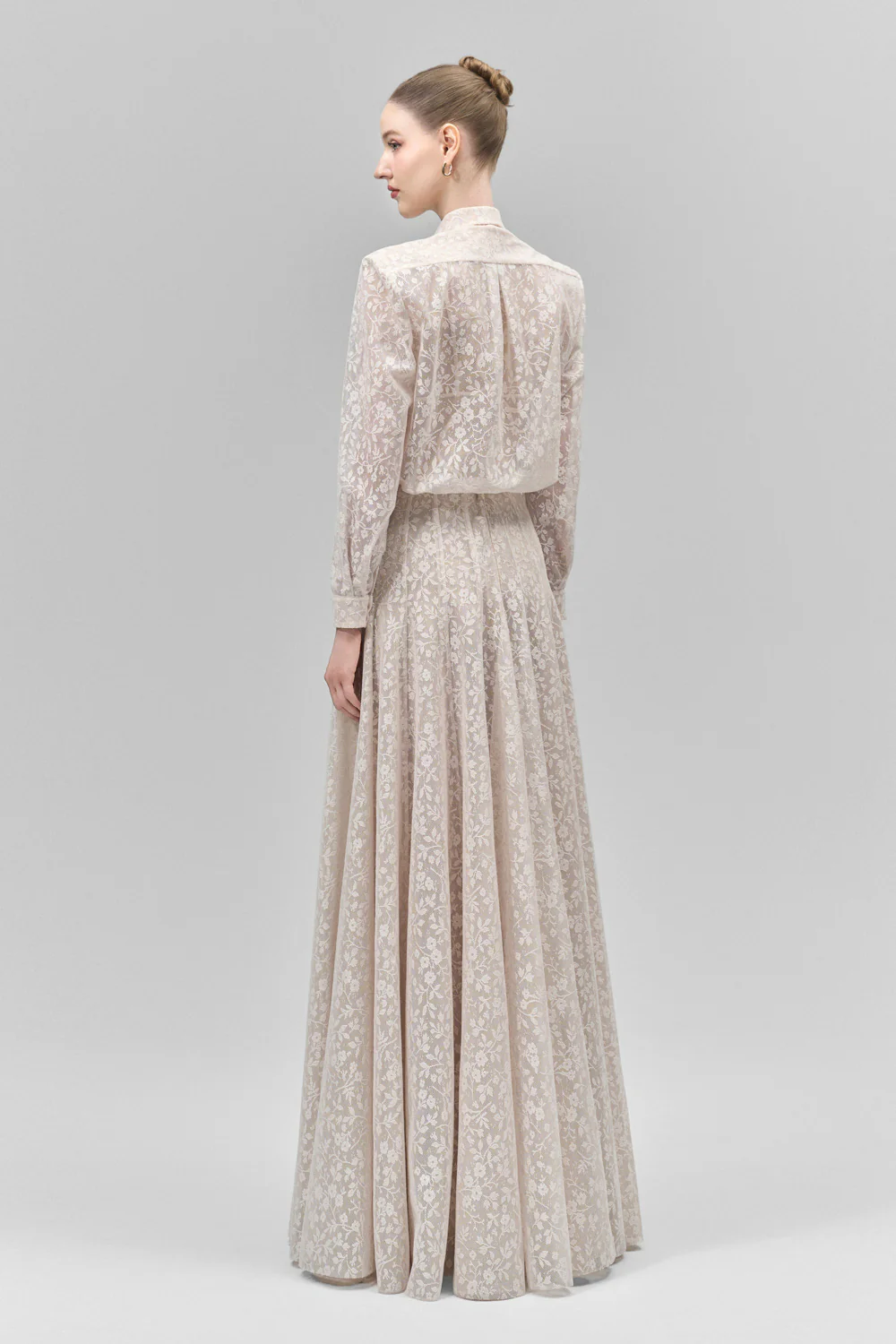 Luminara Straight Collared Neck Lace Shirt